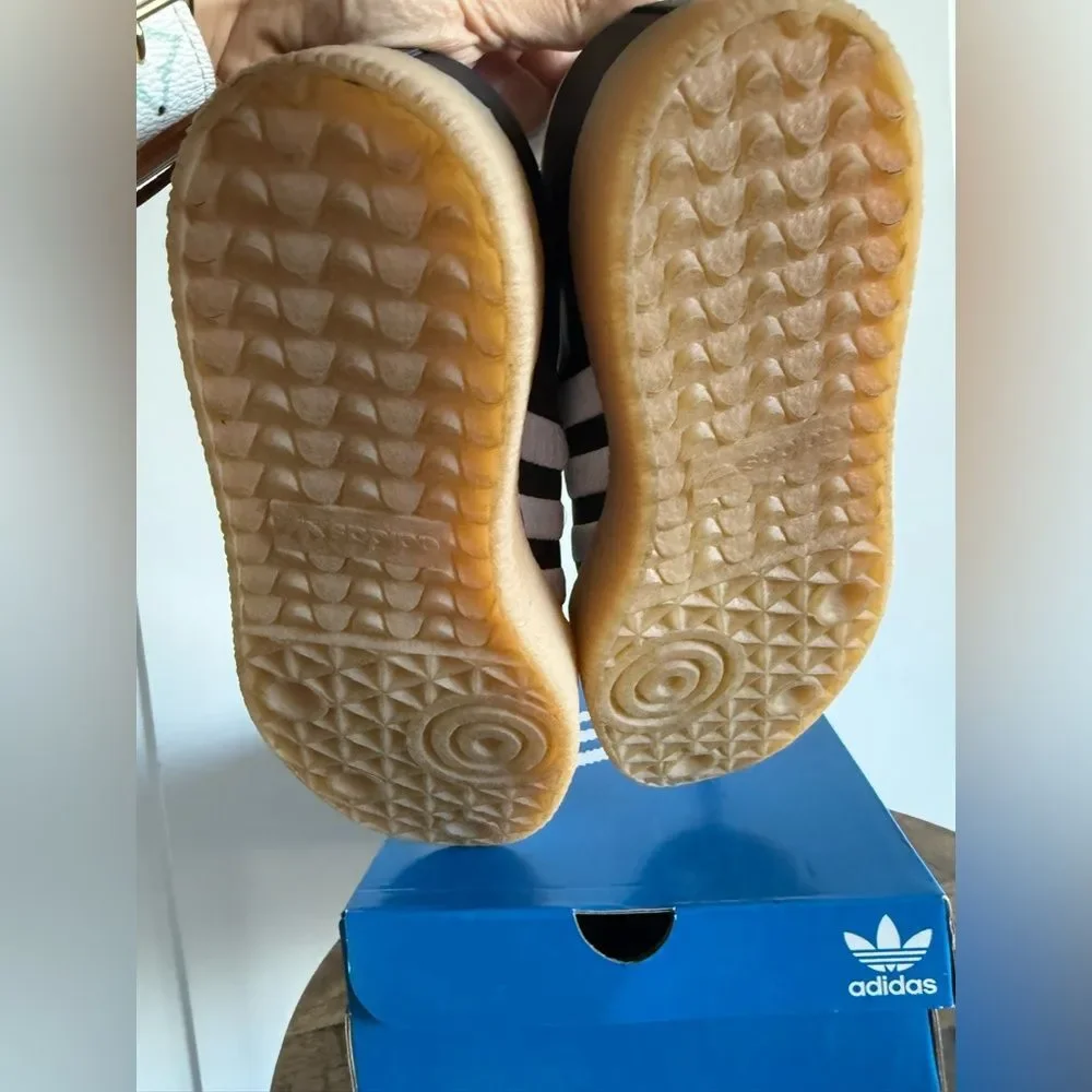Adidas Sambae Black/White Embroidered Stripes/Gum